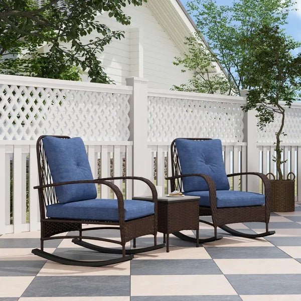 Rattan Chaise Lounge Chair, Wicker Patio Furniture Set - Serenity Spaces