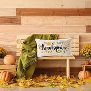 Thanksgiving Decorations Pillow Covers 12X20 Inch,Happy Thanksgiving Decor Thanks Lumbar Pillow Farmhouse for Sofa