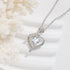 Rose Heart - shaped Necklace With Rhinestones Fashion Everlasting Flower Love Necklace For Women Valentine&