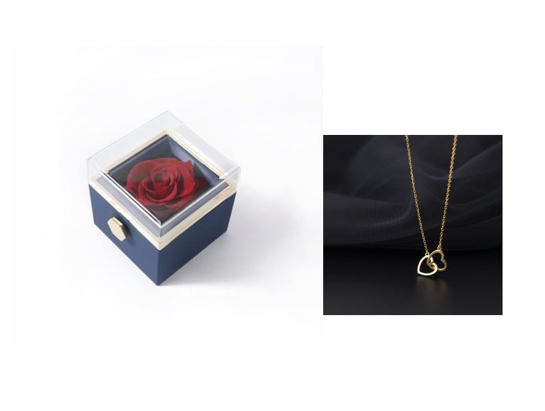 Fashion Acrylic Rotating Rose Jewelry Box - Serenity Spaces