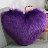 Throw Pillows Heart Shape Long Plush Fluffy Shaggy Cushion Cover Sofa Cushions Decorative Pillow Covers Pillowcase White - Serenity Spaces