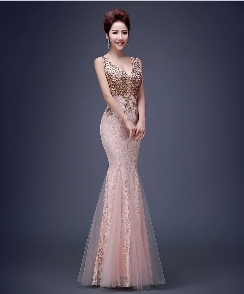 Fish Tail Banquet Evening Dress - Serenity Spaces