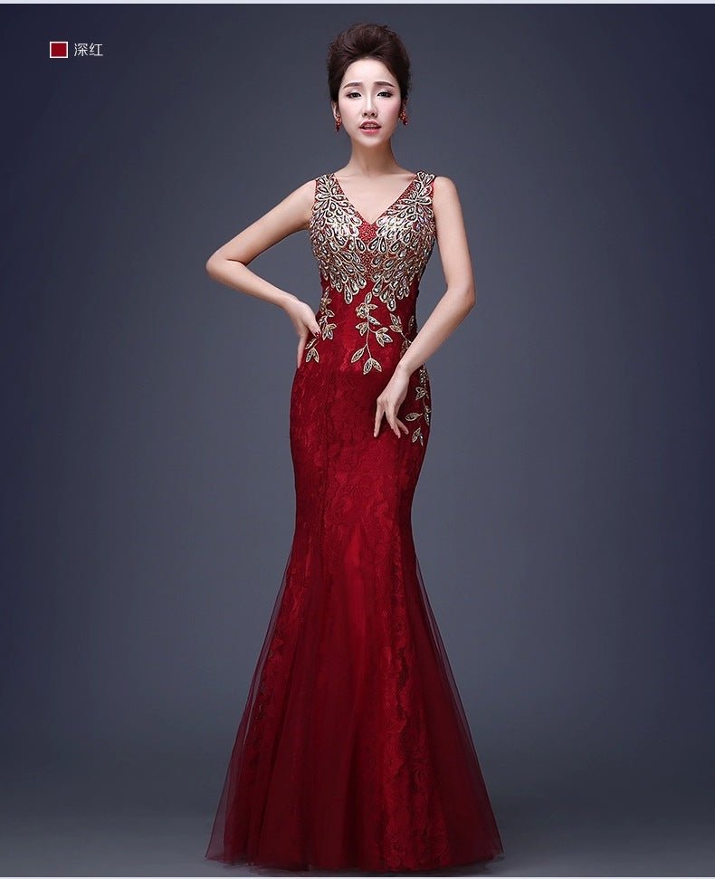 Fish Tail Banquet Evening Dress - Serenity Spaces