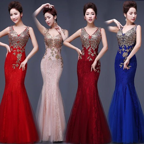 Fish Tail Banquet Evening Dress - Serenity Spaces