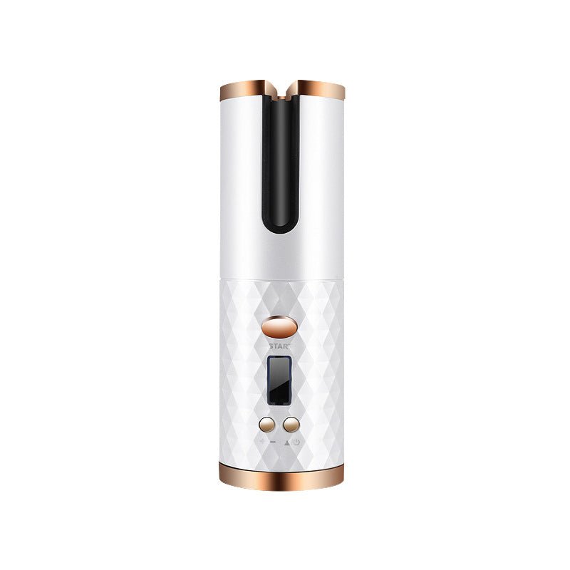 Rechargeable Automatic Hair Curler Women Portable Hair Curling Iron LCD Display Ceramic Curly Rotating Curling Wave Styer - Serenity Spaces