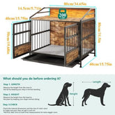 Multi - function Furniture Style Dog Crates With Storage, Dog Crate Furniture Large Wooden Dog Kennel With Double Doors, For Large Medium Dog Indoor, Brown - Serenity Spaces