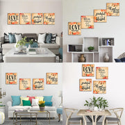 Rustic Blessed Love Sign Wall Art for Living Room Bathroom Decor Wall Art Floral Canvas Wall Art Set, Multi Panel Wood Wall Art Prints 4 Piece 12X12 Inches Farmhouse Wall Art Home Artwork