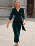 Gold Velvet High Sense Dress Elegant Temperament - Serenity Spaces