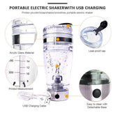 450ML Electric Protein Shaker USB Shaker Bottles Milk Coffee Blender Water Bottle Movement Vortex Tornado Smart Mixer - Serenity Spaces