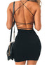 Women Sexy Bodycon Party Dresses Backless Spaghetti Strap - Serenity Spaces