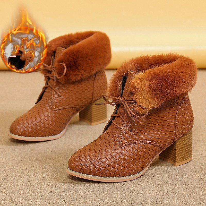 Block - heeled warm high heels - Serenity Spaces
