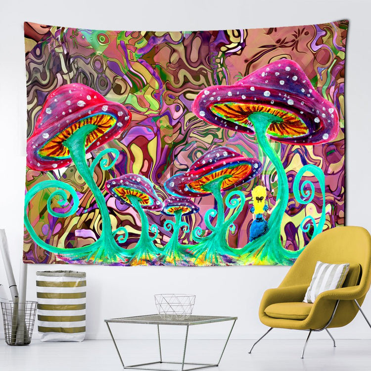 Dream Mushroom Psychedelic Rug Boho Home Decor - Serenity Spaces