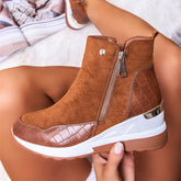 Solid color inner raised side zipper snow boots - Serenity Spaces