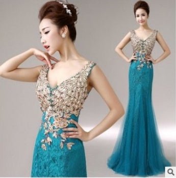 Fish Tail Banquet Evening Dress - Serenity Spaces