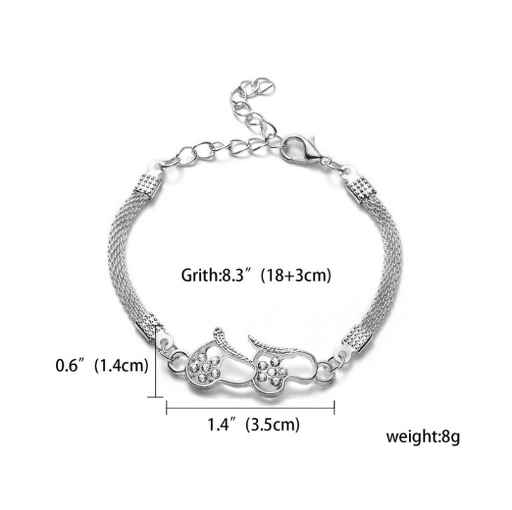 RINHOO 925 Jewelry Silver Color Bracelet s For Women Bracelet Fashion Wedding Banquet Bracelet S & Bangles Valentine&