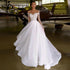 Embroidered Long Sleeve Off - the - shoulder Wedding Dress - Serenity Spaces