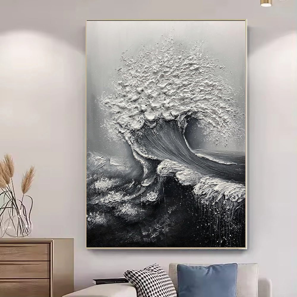 Abstract 3D Ocean Wave Thick Art Hand - painted Oil Painting Room Decor Art Paintings Wall Pictures Artwork For Home Decor - Serenity Spaces