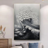 Abstract 3D Ocean Wave Thick Art Hand - painted Oil Painting Room Decor Art Paintings Wall Pictures Artwork For Home Decor - Serenity Spaces