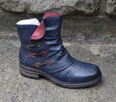 Round toe low heel short boots - Serenity Spaces