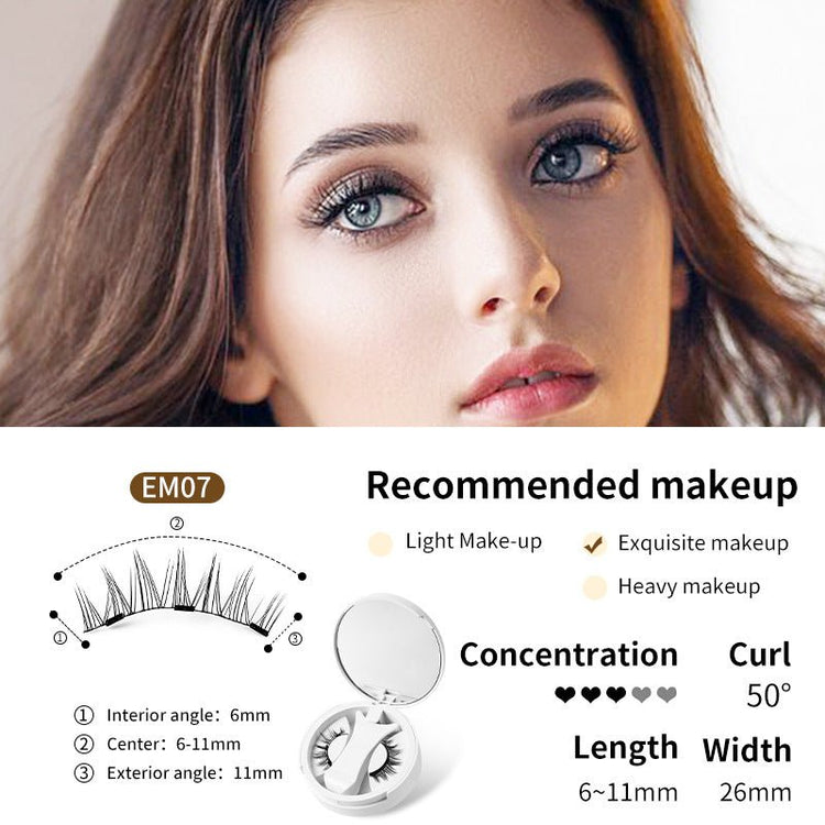 Magnetic False Eyelashes Integrated Storage Box Glue - free Magnet False Eyelashes Natural Makeup Tools With Applicater - Serenity Spaces