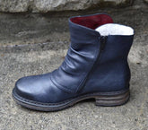 Round toe low heel short boots - Serenity Spaces