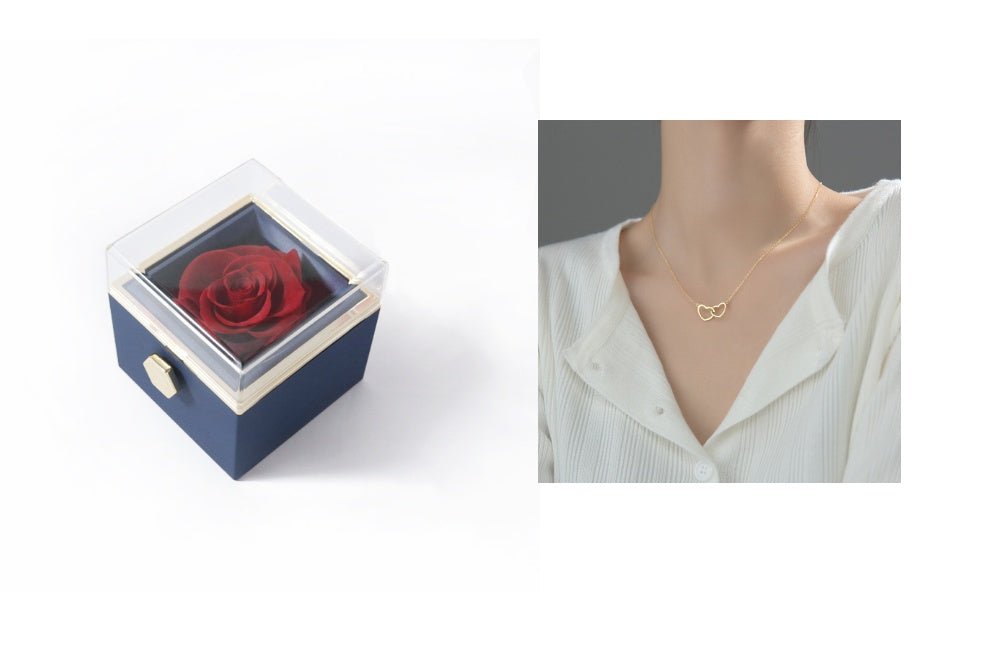 Fashion Acrylic Rotating Rose Jewelry Box - Serenity Spaces