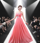 Evening dress one - shoulder dinner banquet long banquet - Serenity Spaces