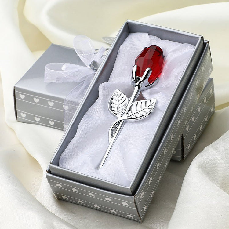 Metal Crystal Rose Decorations - Serenity Spaces