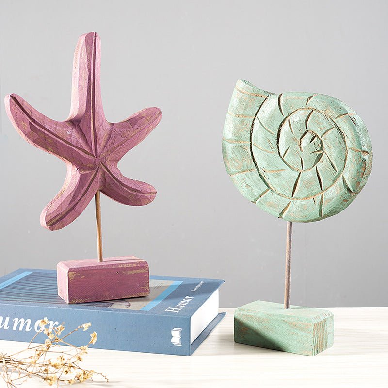 Home decor starfish seahorse conch living room - Serenity Spaces