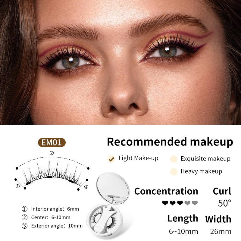 Magnetic False Eyelashes Integrated Storage Box Glue - free Magnet False Eyelashes Natural Makeup Tools With Applicater - Serenity Spaces