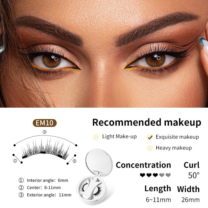 Magnetic False Eyelashes Integrated Storage Box Glue - free Magnet False Eyelashes Natural Makeup Tools With Applicater - Serenity Spaces