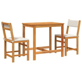3 - piece balcony furniture set with cushions, solid acacia wood - Serenity Spaces