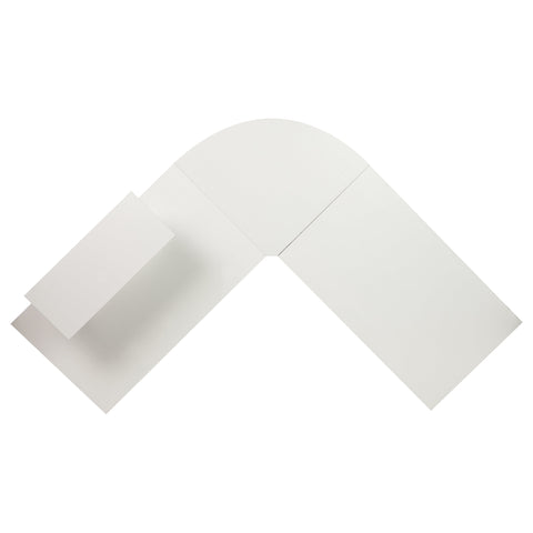 L-Shaped Computer White Desk, Gaming Desk, Home Office Desk, Black Frame