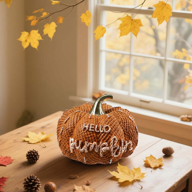 Halloween Pumpkin Decor for Halloween Decorations Indoor, Resin Pumpkin Decoration for Halloween Table Decor
