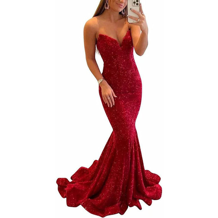 Sequin Evening Dresses For Women Formal Long Prom Party Gowns - Serenity Spaces