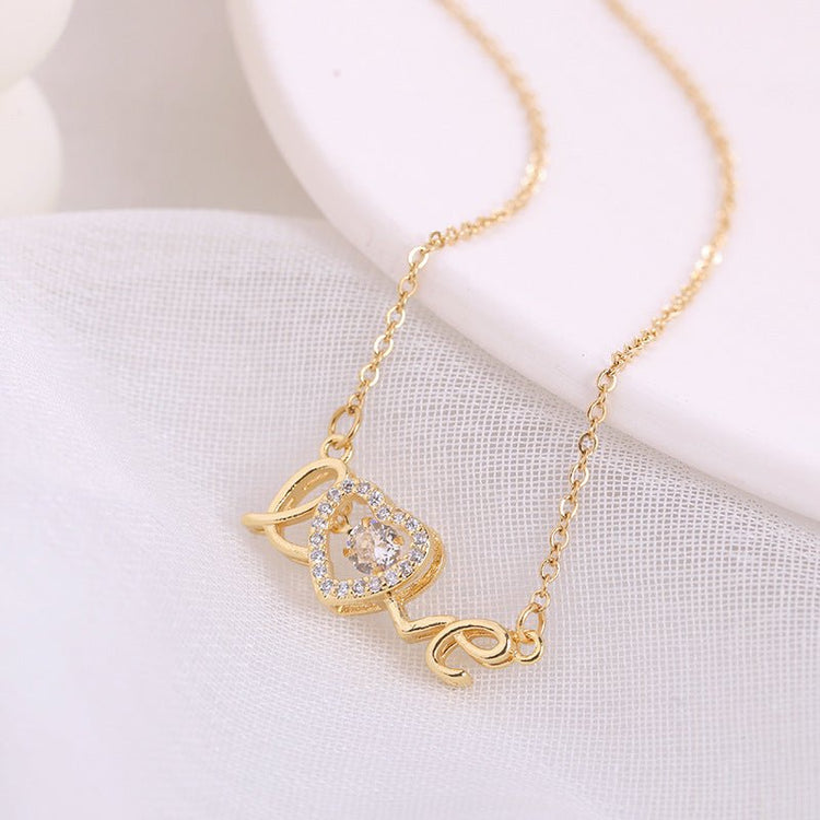 Valentines Day Gift New Titanium Steel Necklace Fashion New Love Smart Necklace Female Clavicle Chain Fashion Jewelry Woman - Serenity Spaces
