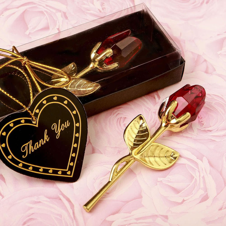 Metal Crystal Rose Decorations - Serenity Spaces