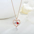 S925 Silver Double Love Necklace With Rhinestones Fashion Personality Heart - shaped Necklace Valentine&