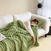Soft Wind Bubble Velvet Blanket Warm Solid Rabbit Fur Blankets Double - sided Thickening Cover Throw Warm Fur Blanket - Serenity Spaces