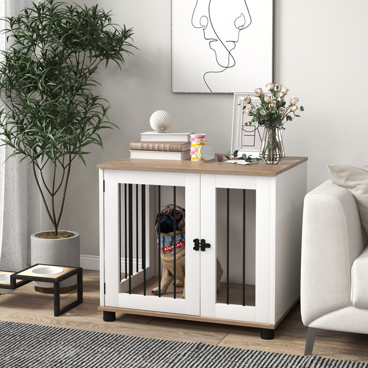 Dog Kennel Furniture Side End Table Indoor with Lockable Door - Serenity Spaces