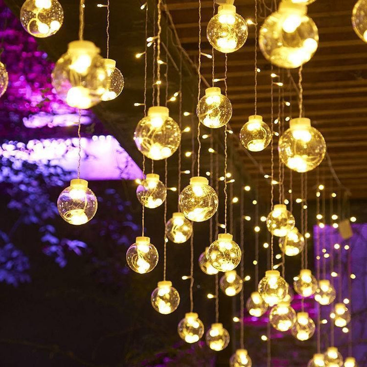 Led Wish Orbs Lighting Chain Star Moon Curtain Light Starry Sky - Serenity Spaces