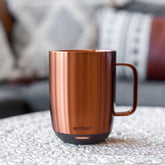Temperature Control Smart Mug 2, 14 Oz, Copper, up to 1.5 - Hr Battery Life - App Controlled Heated Coffee/Tea Mug - Improved Design - Serenity Spaces