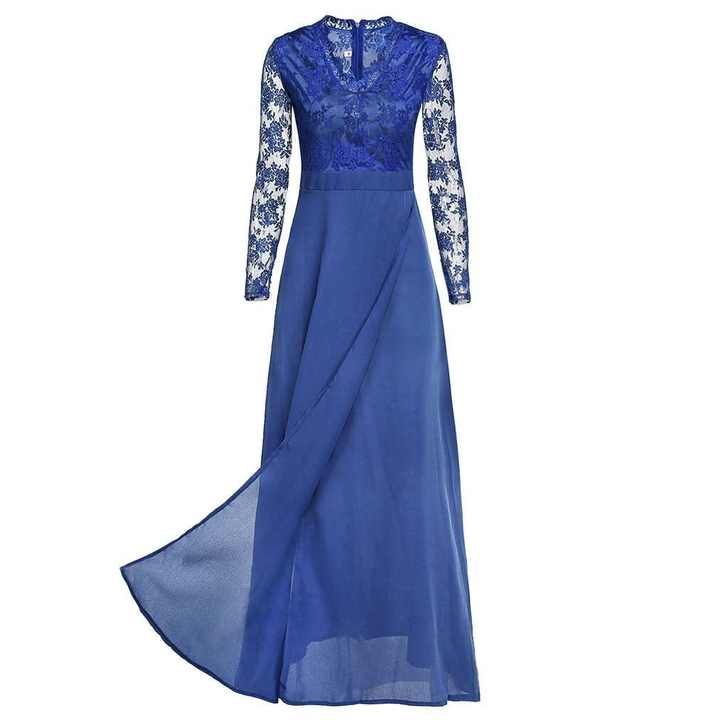 Women V - neck Sexy Lace Elegant Wedding Party Dresses - Serenity Spaces