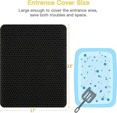 Cat Litter Mat Litter Box Mat, EVA Honeycomb Double Layer Design, Urine & Waterproof, Scatter Control Kitty Litter Mat, Less Waste, Easier to Clean,Washable, Black - Serenity Spaces