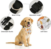 Thanksgiving Day Pet Triangle Scarf for Small Medium Large Dogs Cats Pets Pumpkin Leaf Fall Autumn Thanksgiving Dog Bandana Dog Accessories Collar