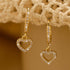 Retro Heart - shaped Pendant Ring Zircon Earrings Simple Style Pendant - Serenity Spaces