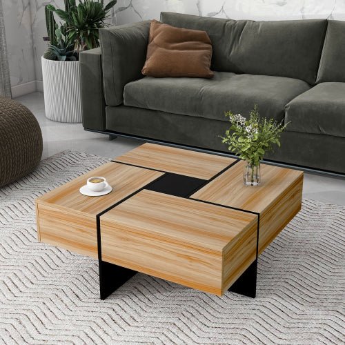 Unique Design Coffee Table With 4 Hidden Storage Compartments - Serenity Spaces