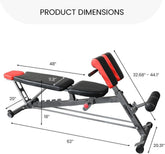 Multi - Functional FID Weight Bench for Full All - In - One Body Workout – Hyper Back Extension, Roman Chair, Adjustable Ab Sit up Bench, Incline Decline Bench, Flat Bench - Serenity Spaces