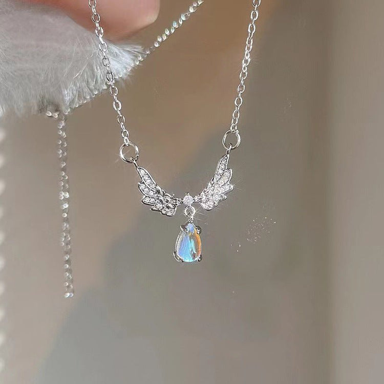 Vintage Gothic Heart Crown Angel Wings Pendant Necklaces For Women Fashion Exquisite Love Shape Clavicle Chain Choker Jewelry Fashion Jewelry - Serenity Spaces