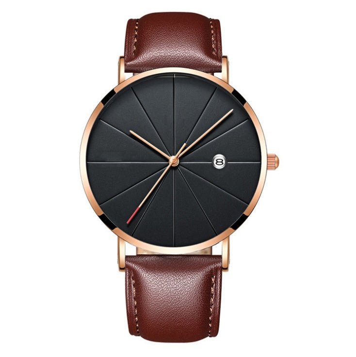 Simple calendar watch male creative waterproof quartz watch - Serenity Spaces